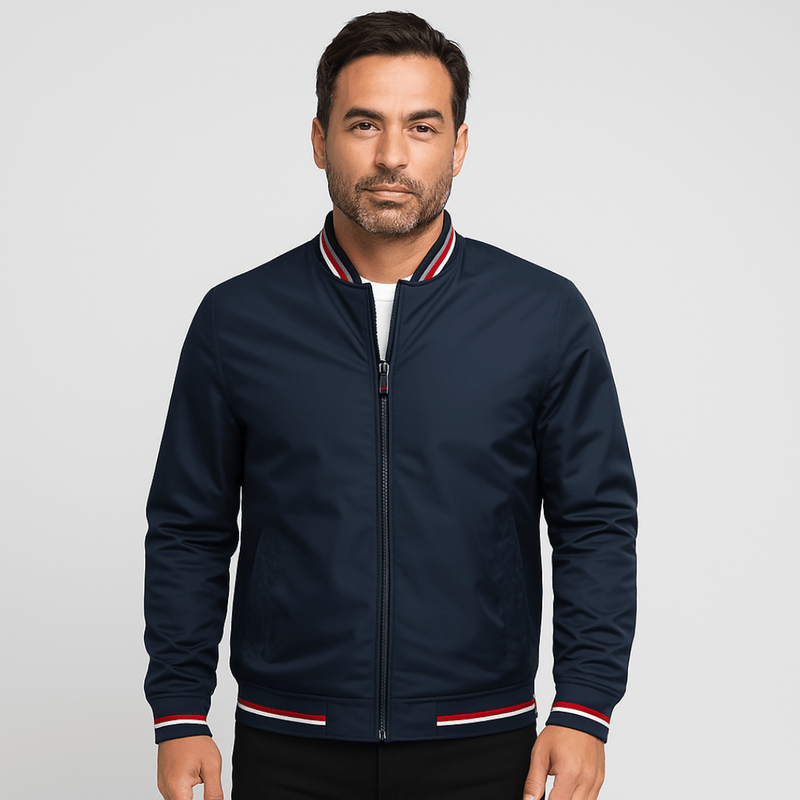 Classic Bomber Jacket – Lightweight Zip - Up Windbreaker 