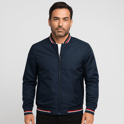 Classic Bomber Jacket – Lightweight Zip - Up Windbreaker 