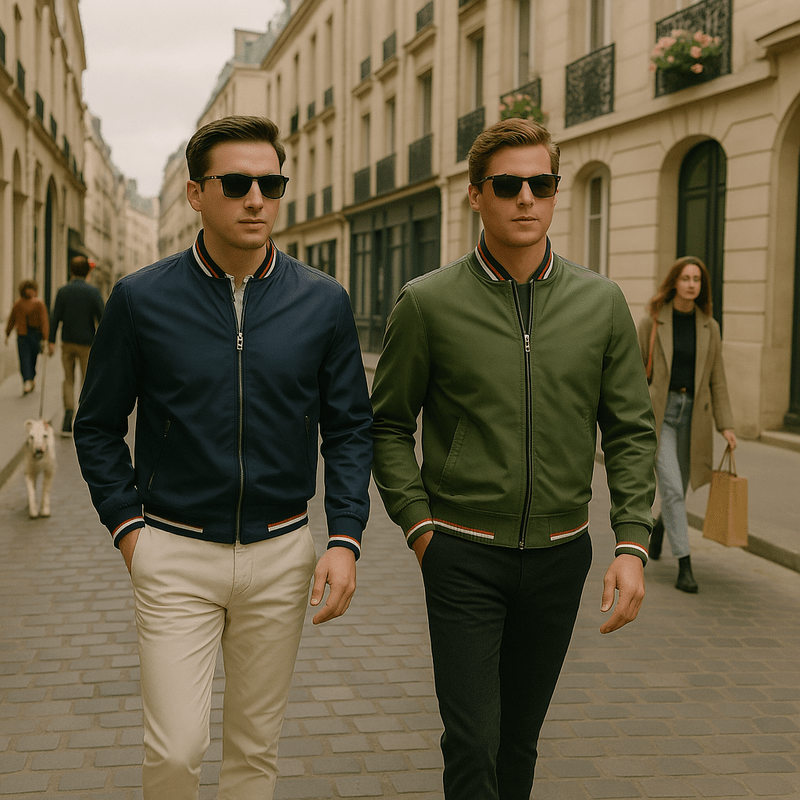 Classic Bomber Jacket – Lightweight Zip - Up Windbreaker 