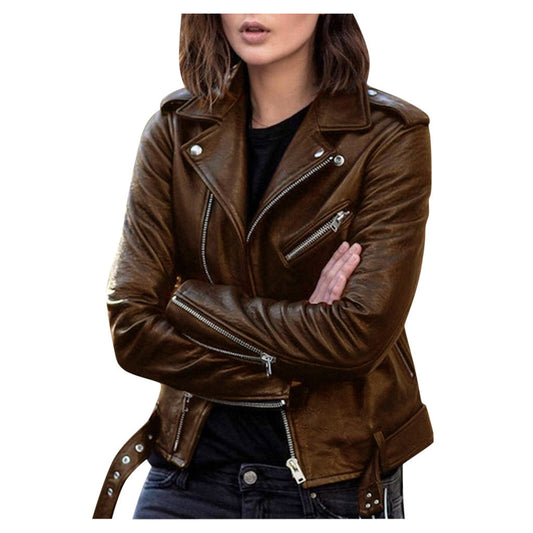 Victoria | Women’s leather biker jacket, stylish and tailored SeekCTRL